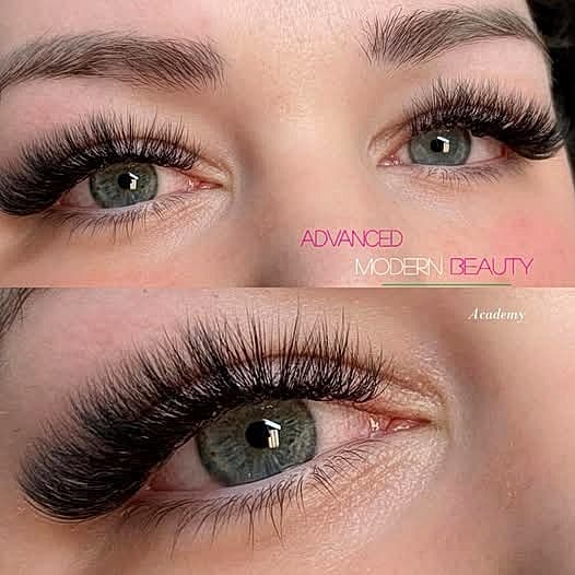 Eyelash extension before and after