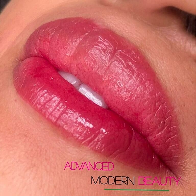 Lip tattoo result